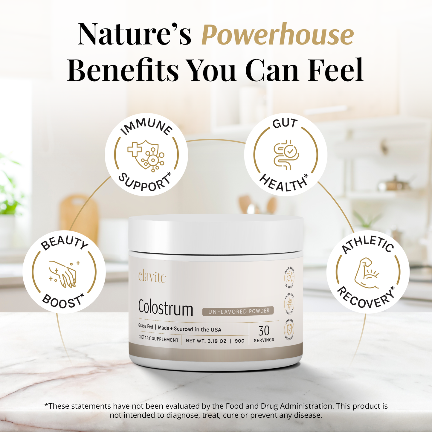 Bovine Colostrum Powder - Unflavored - 30 Servings