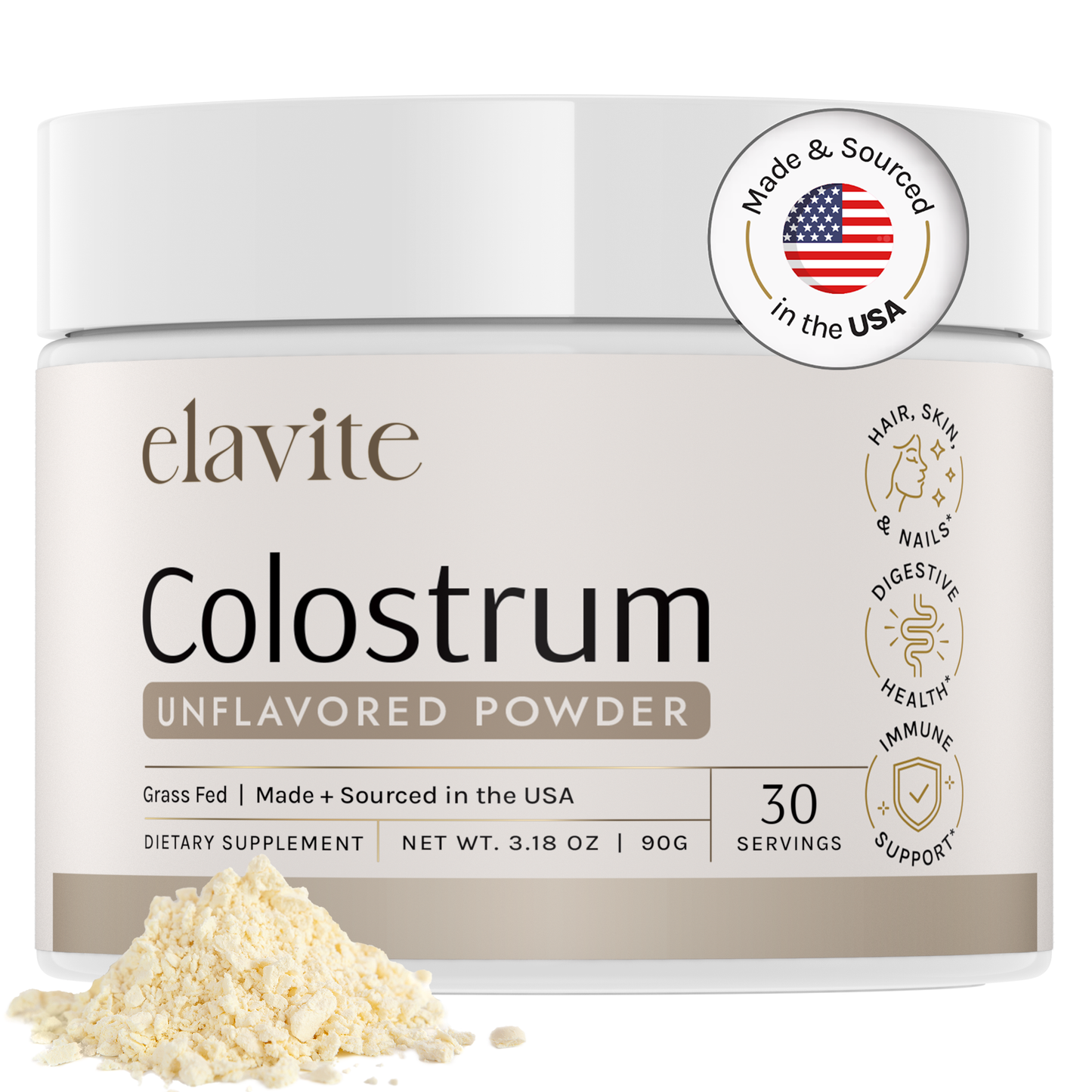 Bovine Colostrum Powder - Unflavored - 30 Servings